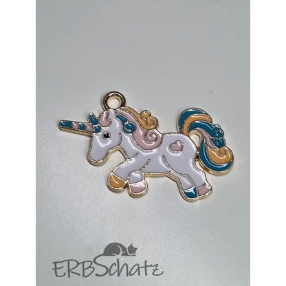 Anhänger/Charms Funny bunt - Einhorn groß