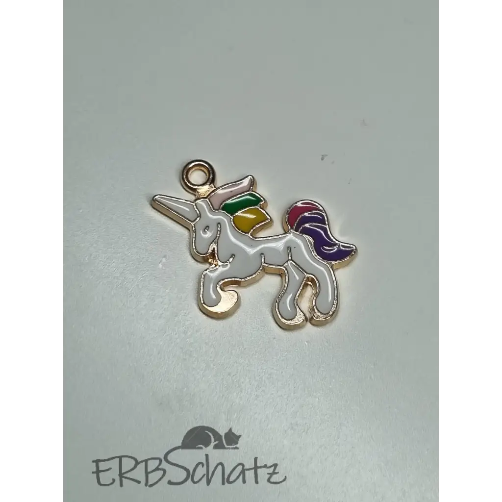 Anhänger/Charms Funny bunt - Einhorn klein