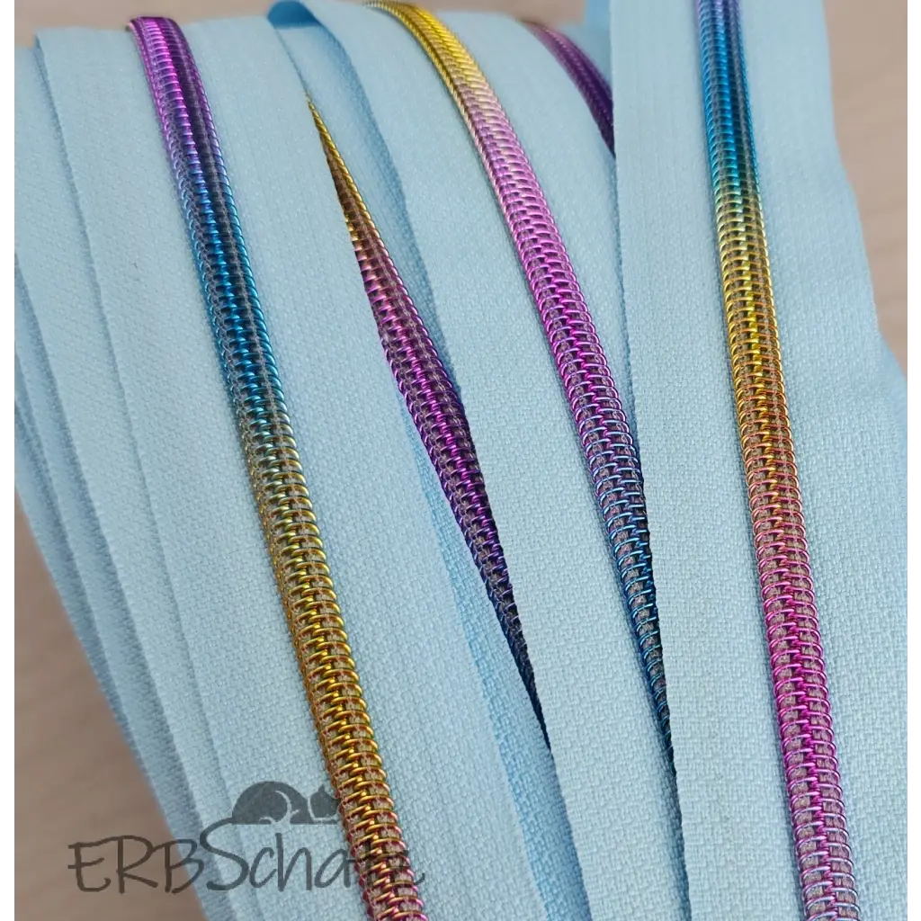 Endlosreißverschlüsse Rainbow - Babyblau