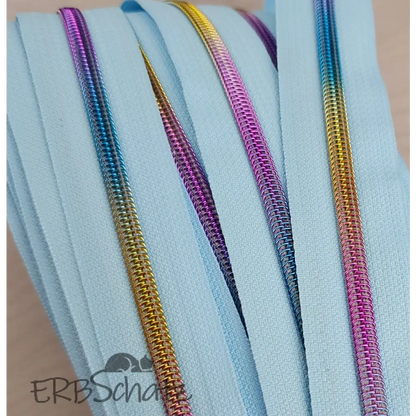 Endlosreißverschlüsse Rainbow - Babyblau