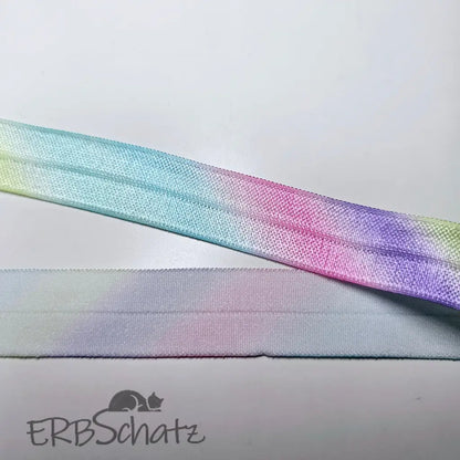 Falzgummiband Bedruckt breite 20mm - Pastel Rainbow