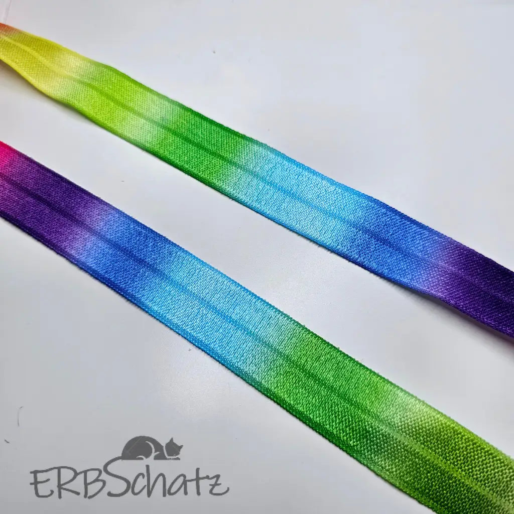 Falzgummiband Bedruckt breite 20mm - Vibrant Rainbow