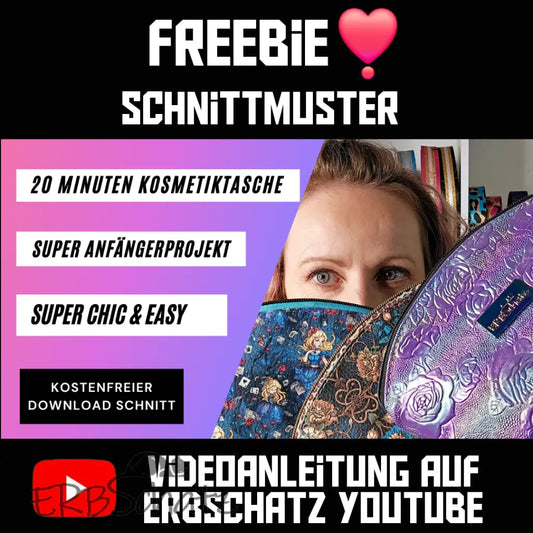 Freebie Schnittmuster Erbschatz Kosmetiktasche RoundTop