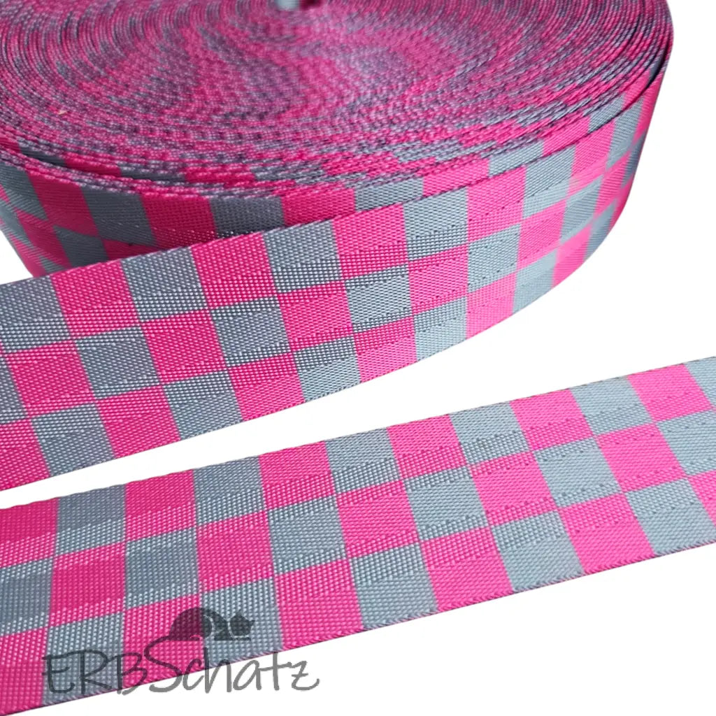 Gurtband bedruckt verschiedene Designs 38mm - Checkerboard