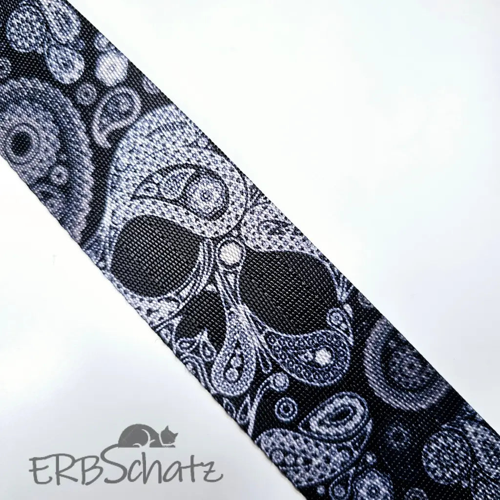 Gurtband bedruckt verschiedene Designs 38mm - Paisley Skull