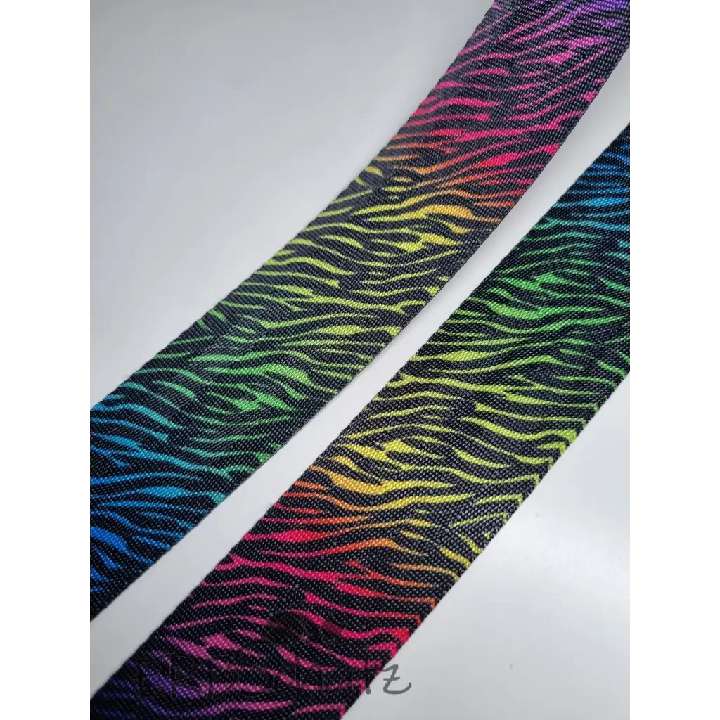 Gurtband bedruckt verschiedene Designs 38mm - Rainbow Zebra