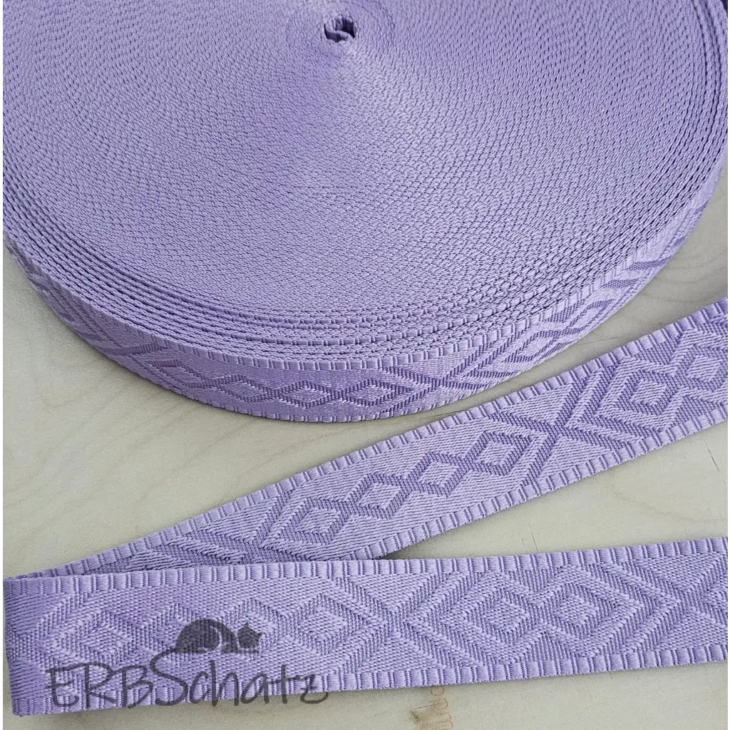 Gurtband embossed Bohostyle 38mm - Lavender