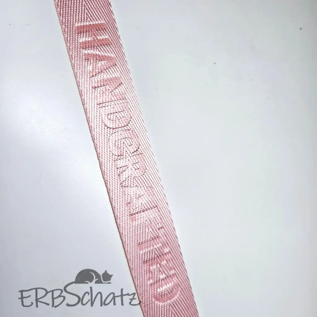 Gurtband embossed ’Handcrafted’ 25mm - Peachblush 25