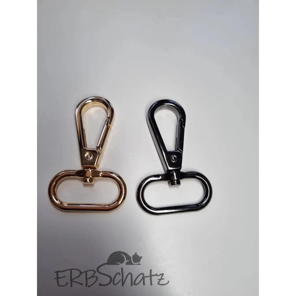 Karabiner Gunmetal / Gold für 25mm Gurtband (neue Form)