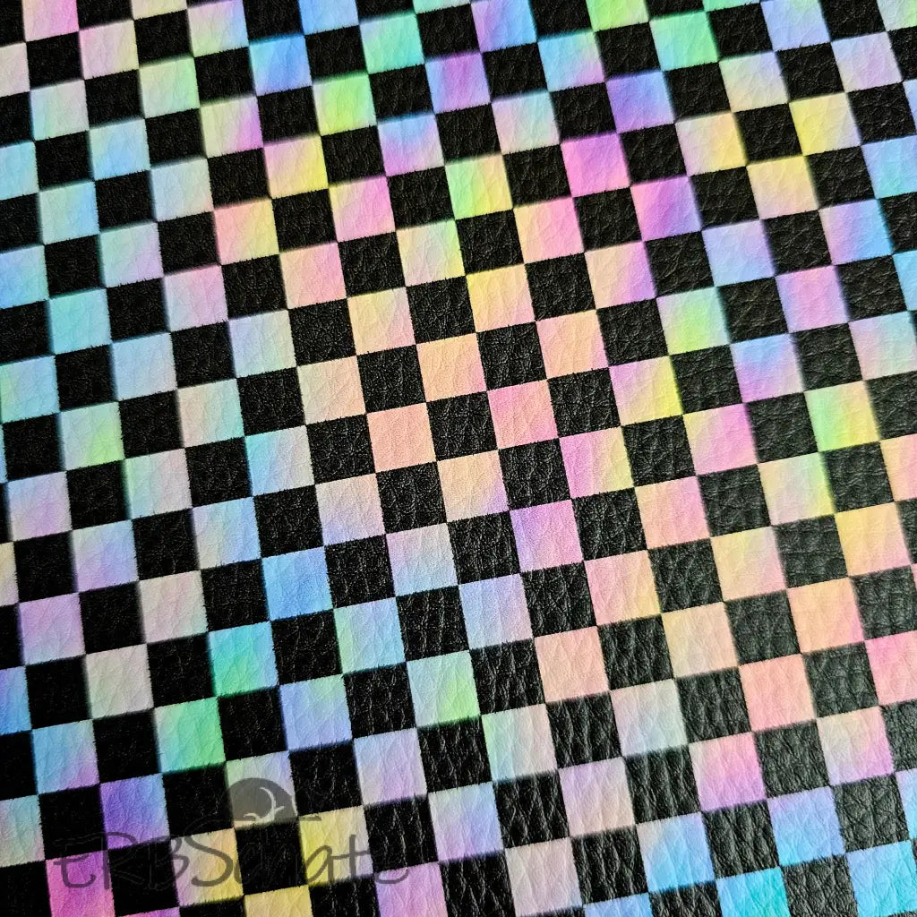 Kunstleder Checkerboard Rainbow 50 x 140 cm - Checkerboard