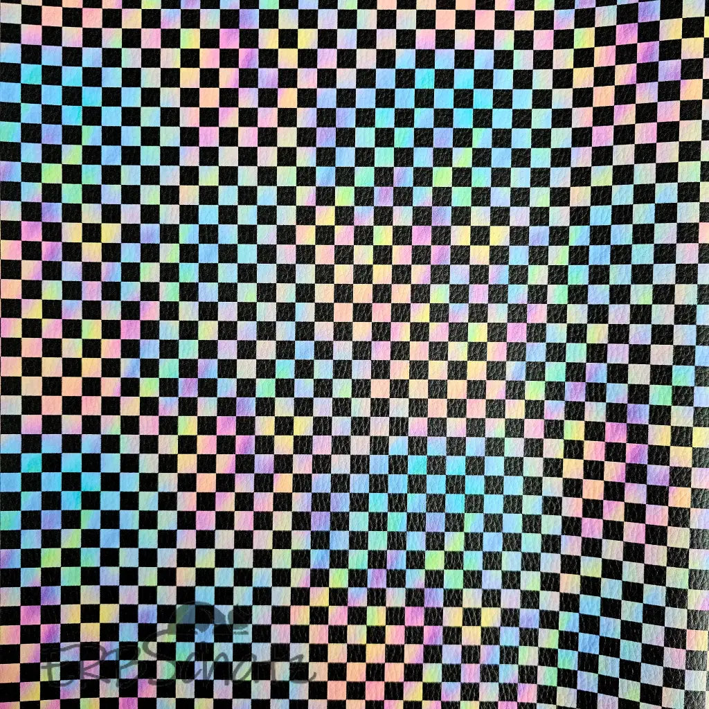 Kunstleder Checkerboard Rainbow 50 x 140 cm - Checkerboard