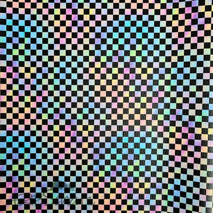 Kunstleder Checkerboard Rainbow 50 x 140 cm - Checkerboard