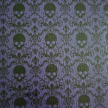 Kunstleder Dark Purple Skulls 50 x 140 cm - Dark Purple