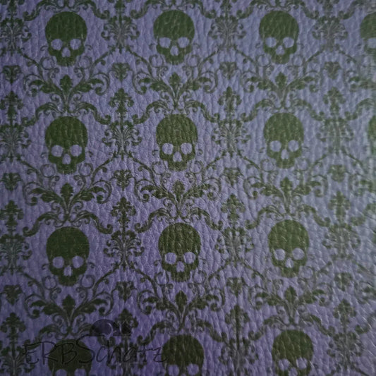 Kunstleder Dark Purple Skulls 50 x 140 cm - Dark Purple