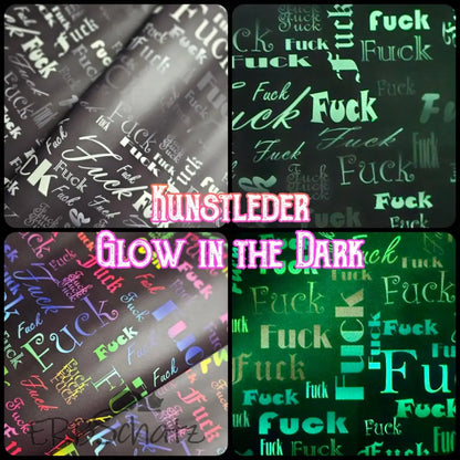 Kunstleder F.CK Glow in the Dark Rollen 30 x 136 cm