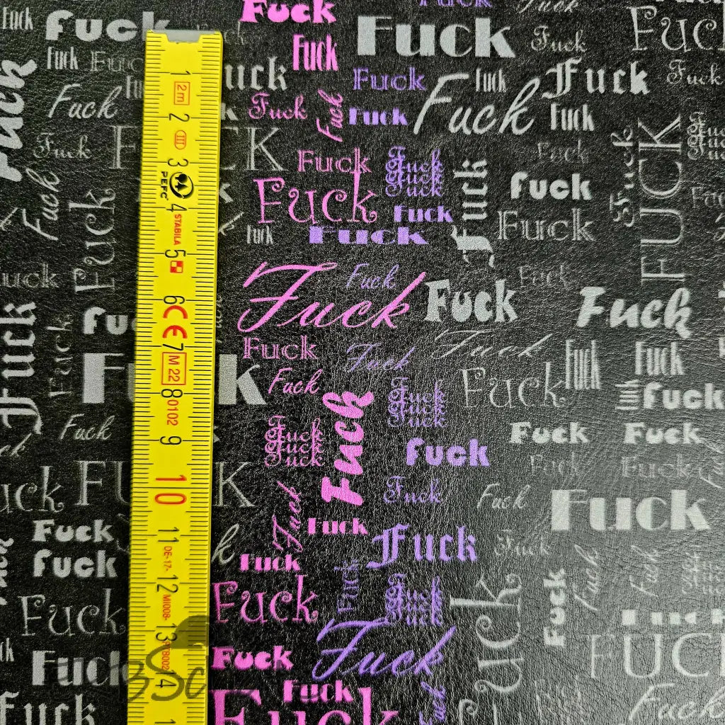 Kunstleder FUCK Wordcloud 50 x 140 cm