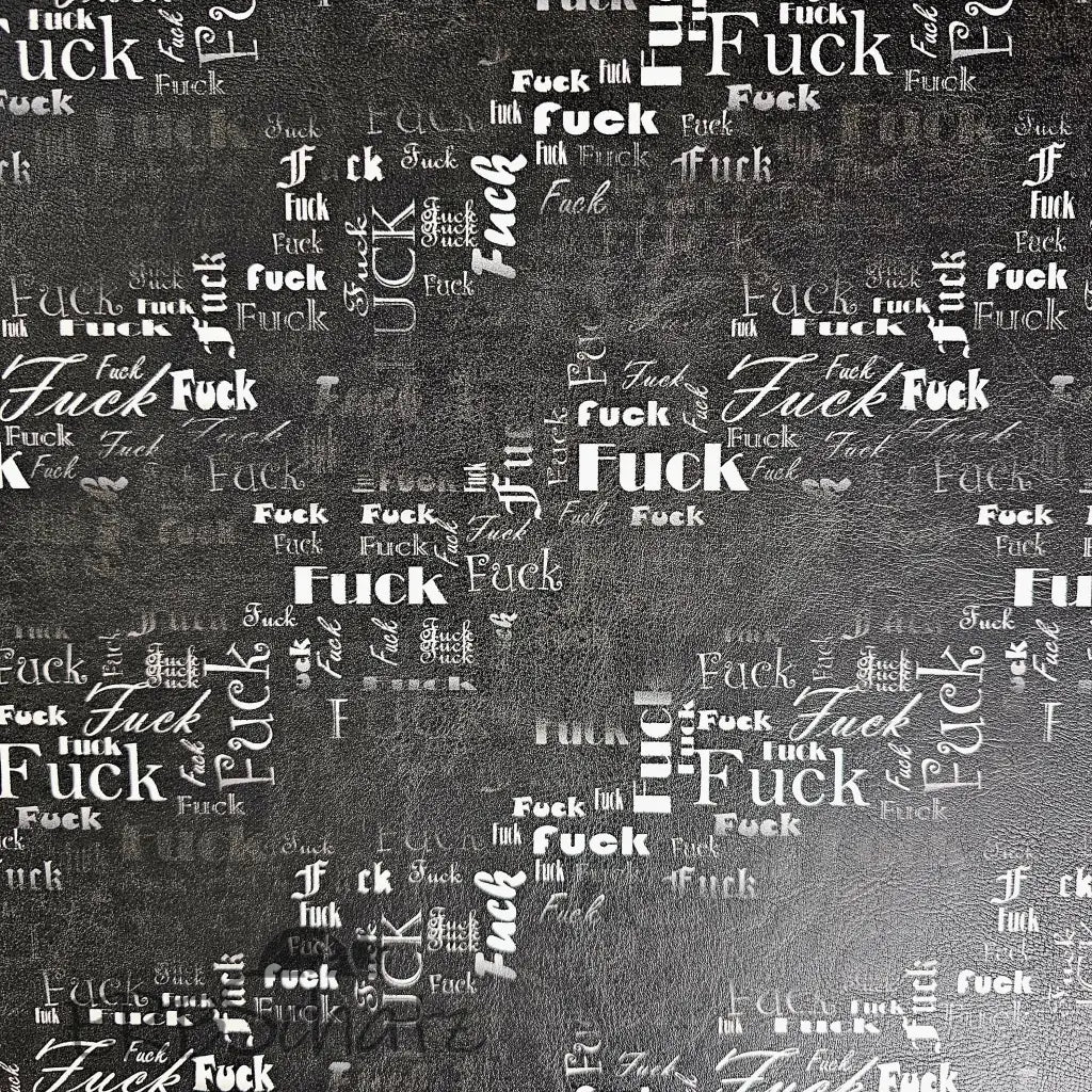 Kunstleder FUCK Wordcloud 50 x 140 cm