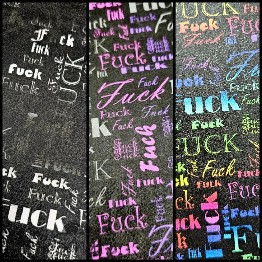 Kunstleder FUCK Wordcloud 50 x 140 cm