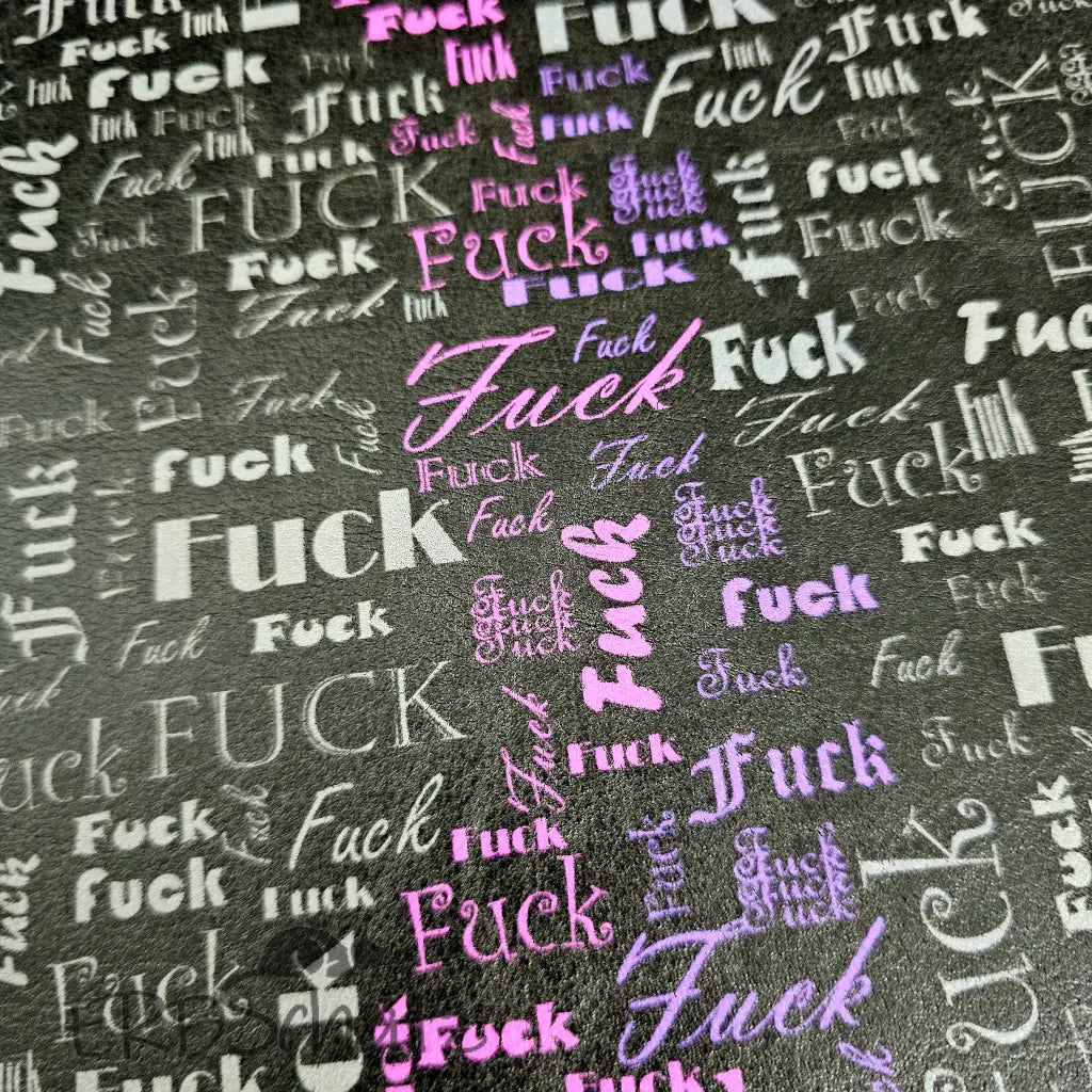 Kunstleder FUCK Wordcloud 50 x 140 cm - FUCK Lila