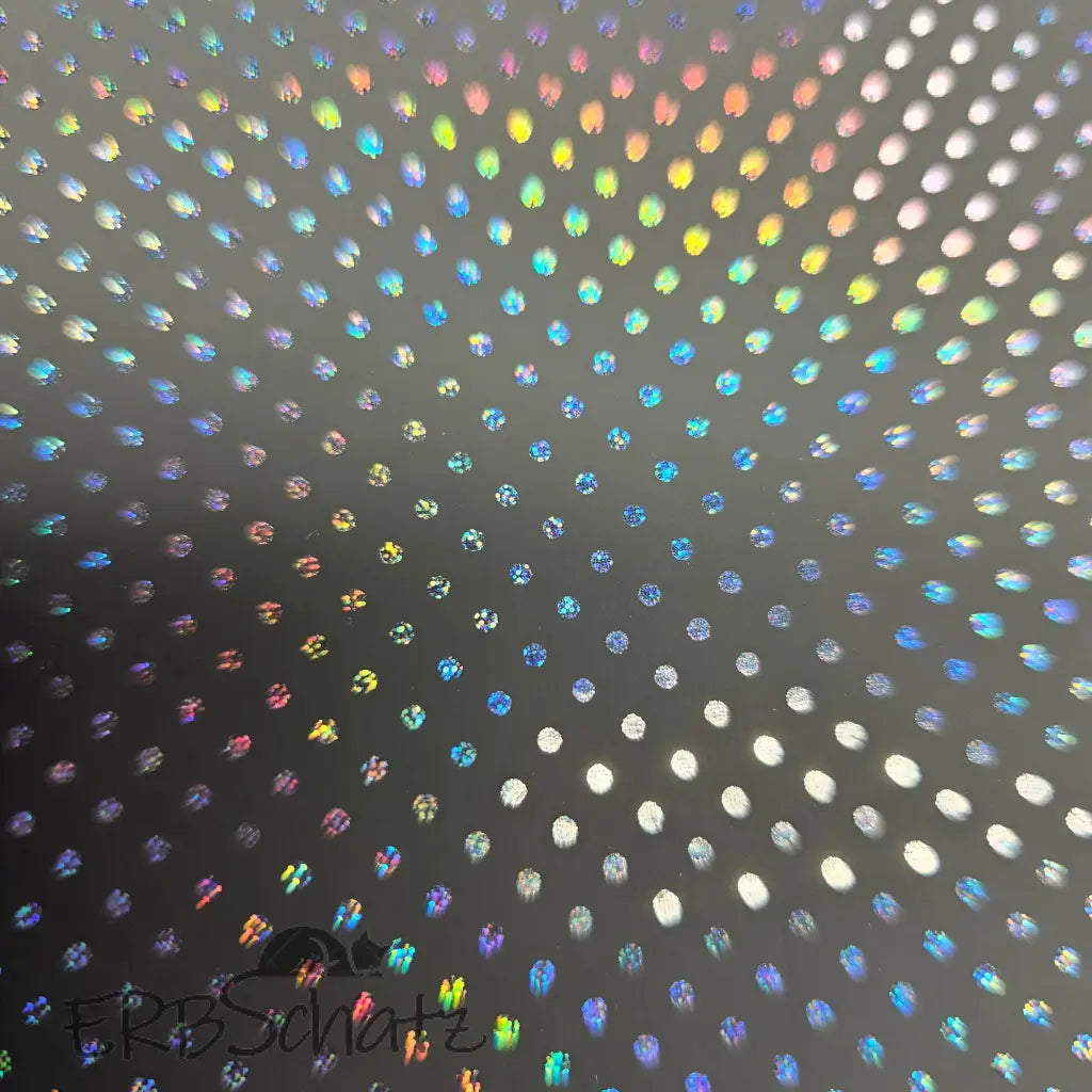 Kunstleder Holo Dots Rollen 30 x 135 cm - Black Holo Dots