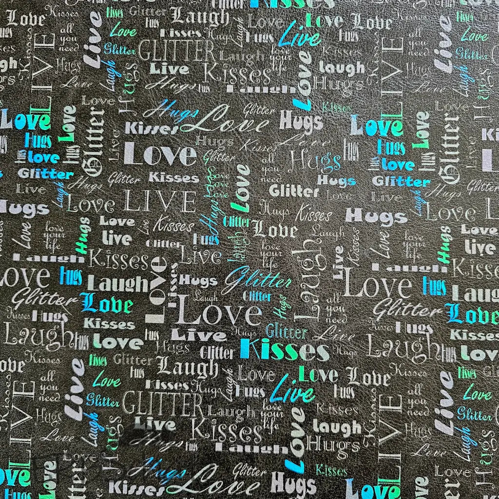 Kunstleder LoveKisses Wordcloud 30 x 140 cm