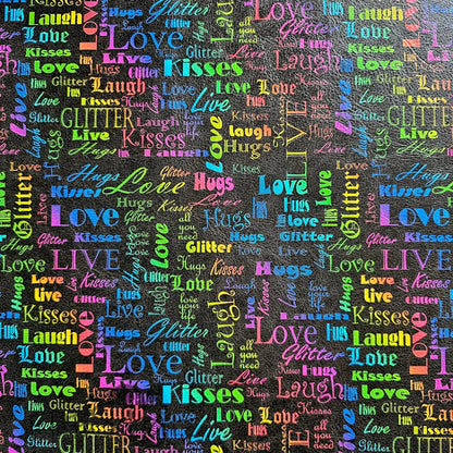 Kunstleder LoveKisses Wordcloud 30 x 140 cm