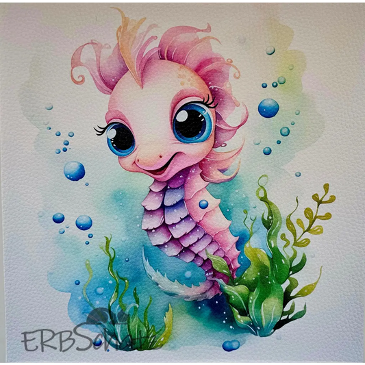 Kunstleder Panel Baby Seahorse 25x 25cm - Baby Seahorse