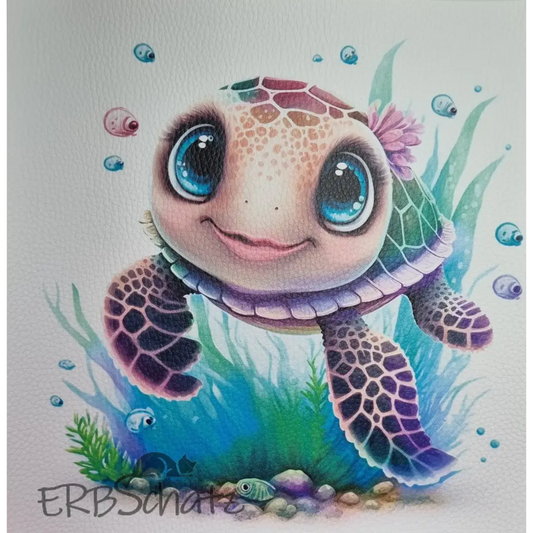 Kunstleder Panel Baby Turtle 25x 25cm - Baby Turtle II - P25