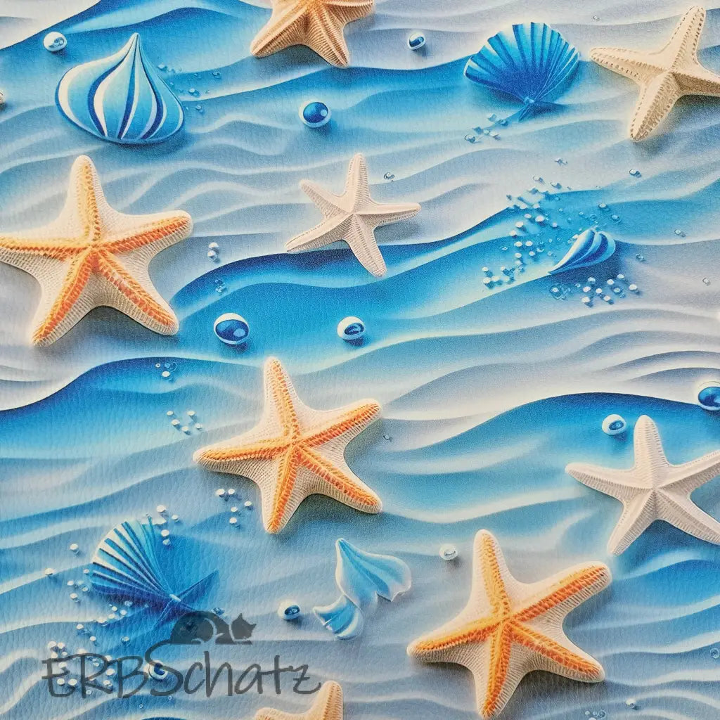 Kunstleder Panel Beach Collection 25x 25cm - Blue Beach