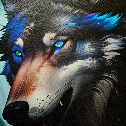 Kunstleder Panel Blue Wolf 30x 30cm - Blue Wolf - P30