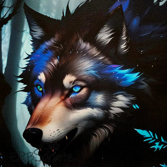 Kunstleder Panel Blue Wolf 30x 30cm - Blue Wolf - P30