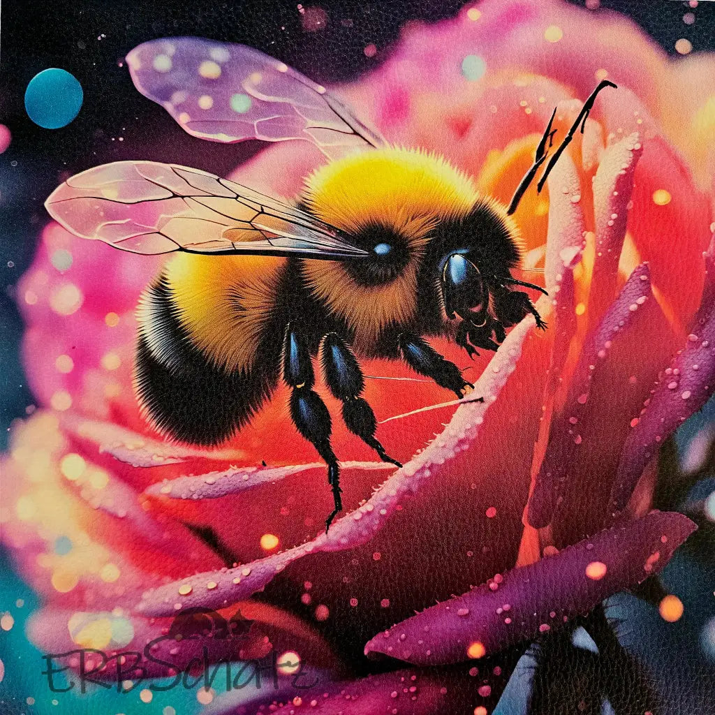 Kunstleder Panel BumbleBee Collection 30x 30cm - RosyBlue