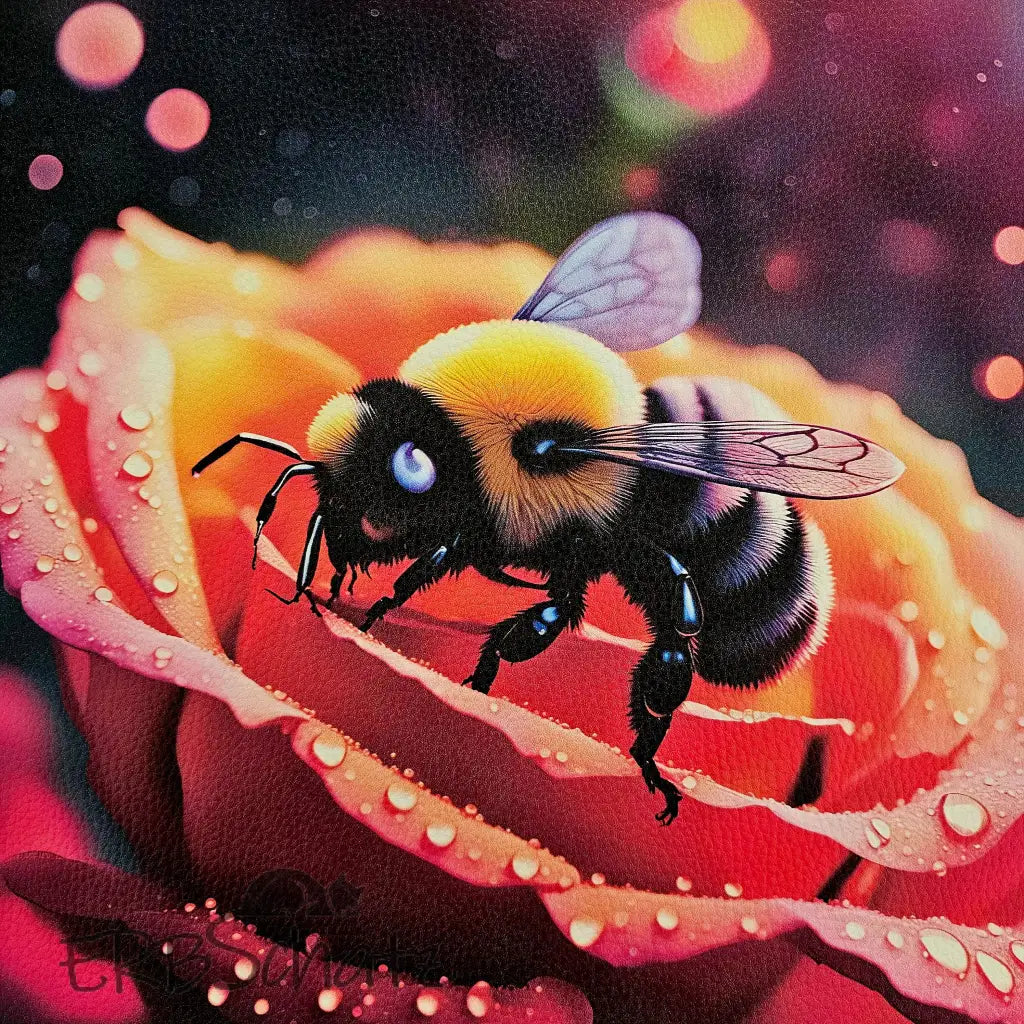 Kunstleder Panel BumbleBee Collection 30x 30cm - RosyRed