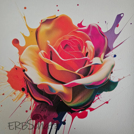 Kunstleder Panel Coloursplash Rose 30x 30cm - Coloursplash