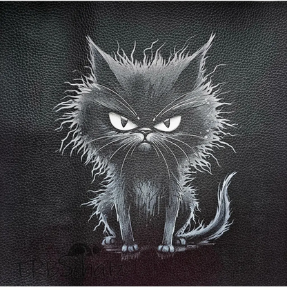 Kunstleder Panel Cute Grumpy Cat 25x 25cm - Cute Grumpy Cat