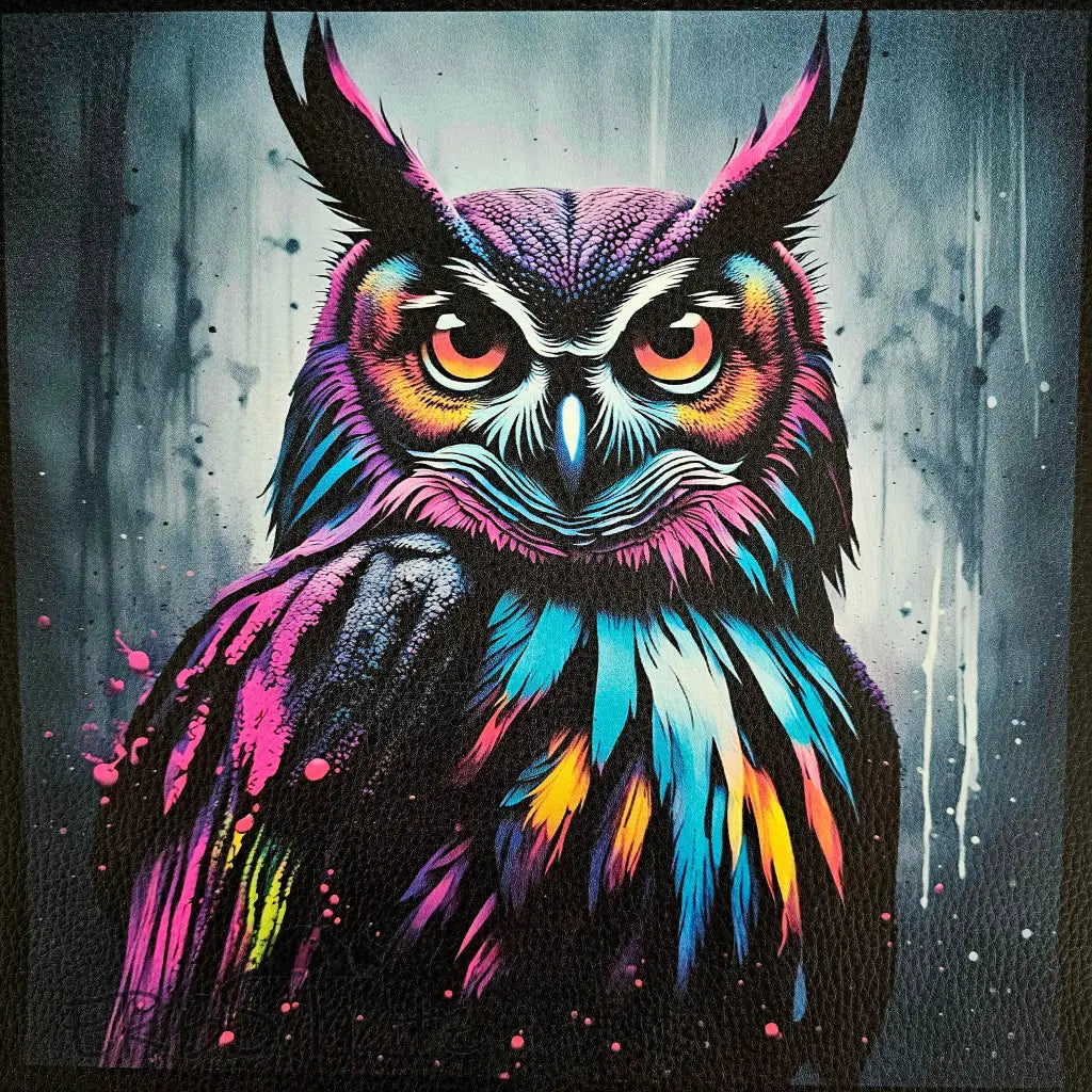 Kunstleder Panel Dark Owl Collection 30x 30cm - Coloured