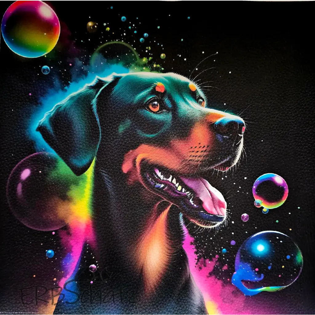 Kunstleder Panel Doberman Bubbles 30x 30cm - Doberman