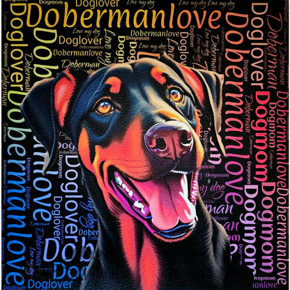 Kunstleder Panel Dobermanlove 30x 30cm - Dobermanlove - P30