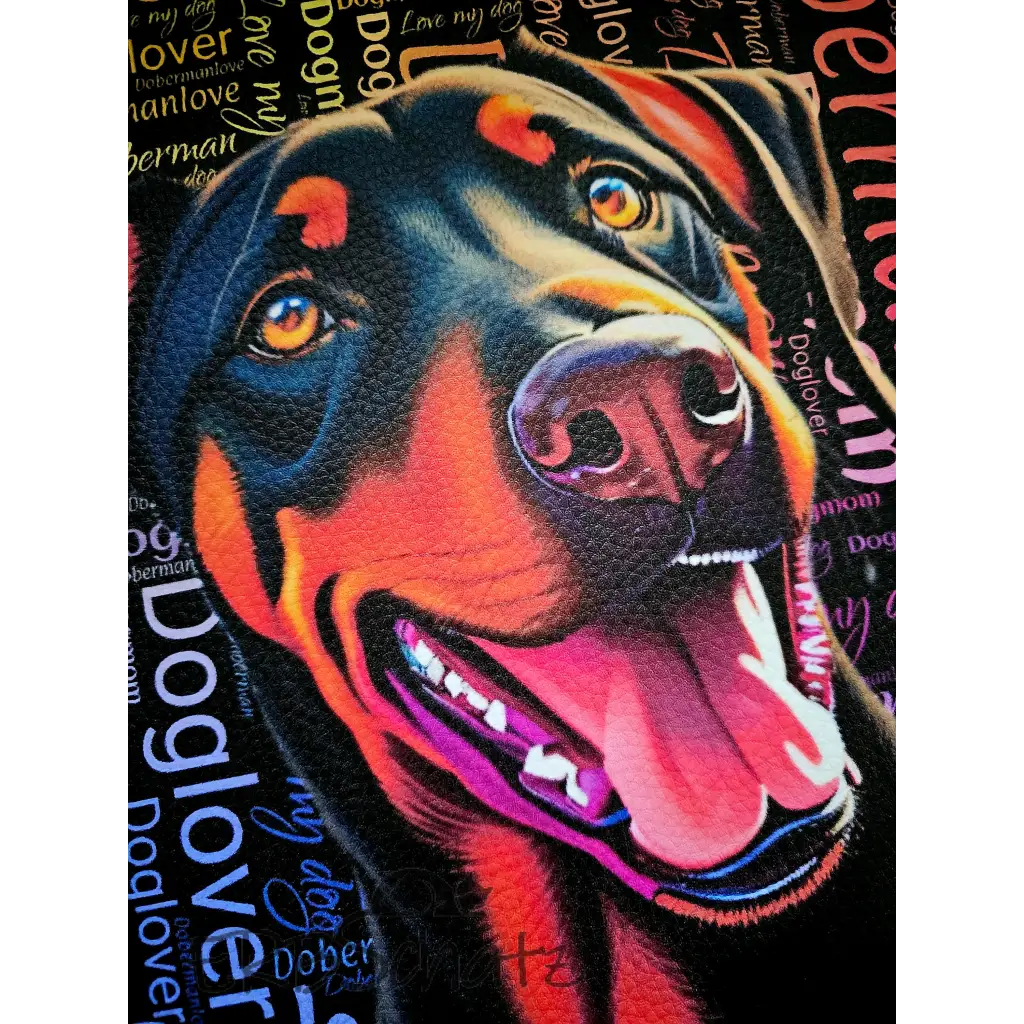 Kunstleder Panel Dobermanlove 30x 30cm - Dobermanlove - P30