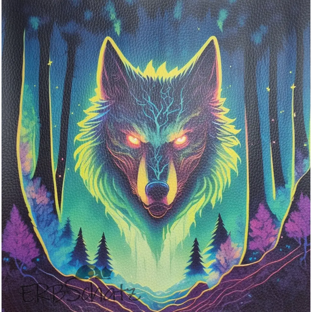 Kunstleder Panel Electric Wolf 30x 30cm - Electric Wolf