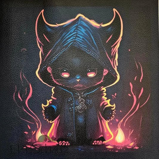 Kunstleder Panel Evil Kitty Devil 30x 30cm - Evil Kitty