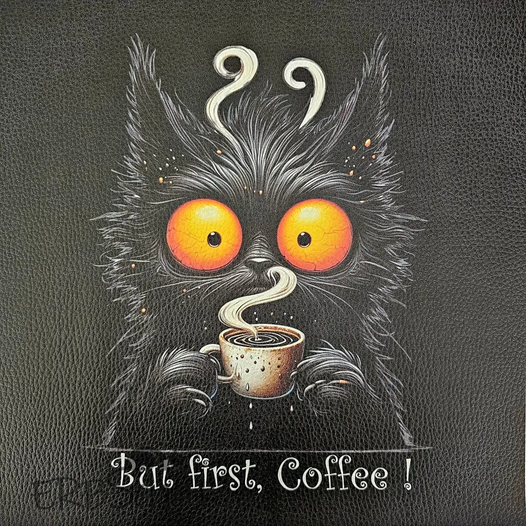 Kunstleder Panel First Coffee Cat 25x 25cm - P25