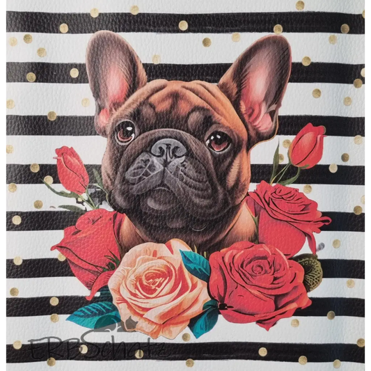 Kunstleder Panel Frenchie Stripe 25x 25cm - Frenchie Stripe