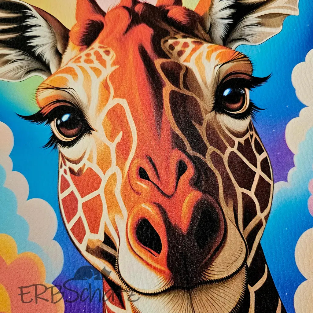 Kunstleder Panel Giraffenträume 30x 30cm - Giraffenträume