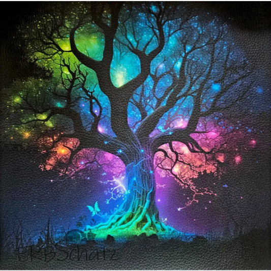 Kunstleder Panel Glowing Tree 30x 30cm - Glowing Tree - P30