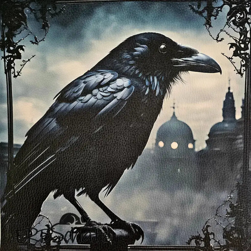 Kunstleder Panel Goth Raven Collection 30x 30cm - City - P30