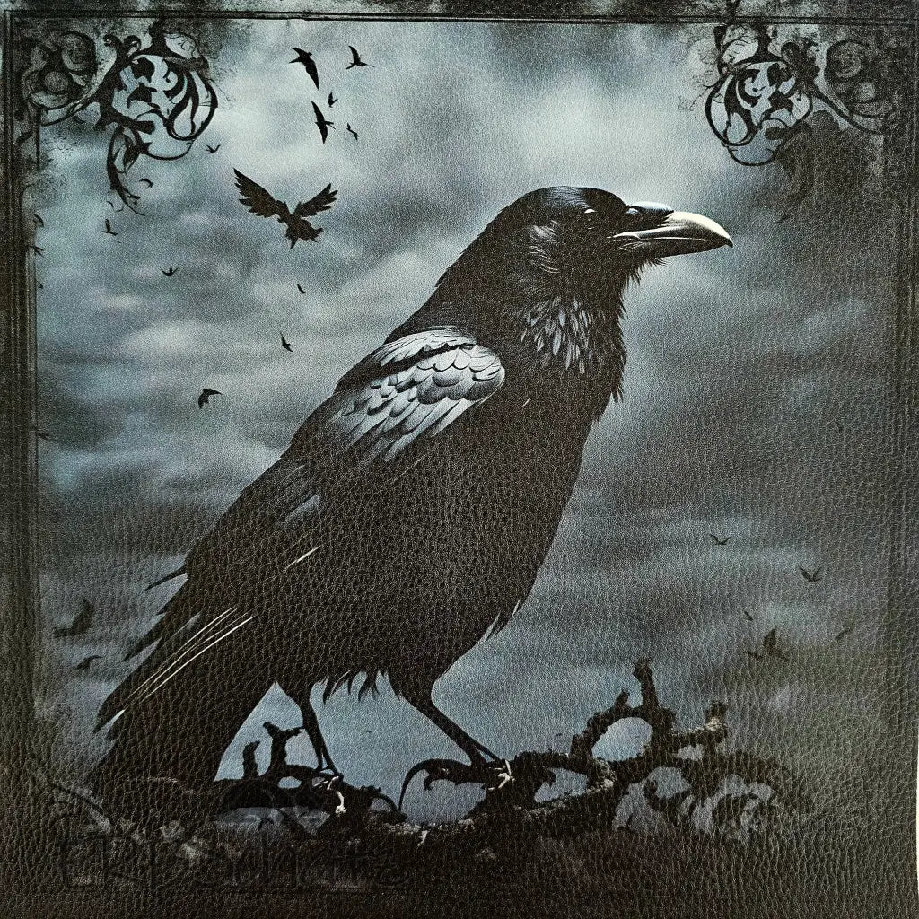 Kunstleder Panel Goth Raven Collection 30x 30cm - Dark - P30