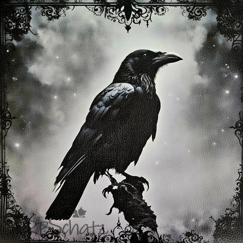 Kunstleder Panel Goth Raven Collection 30x 30cm - Grey - P30