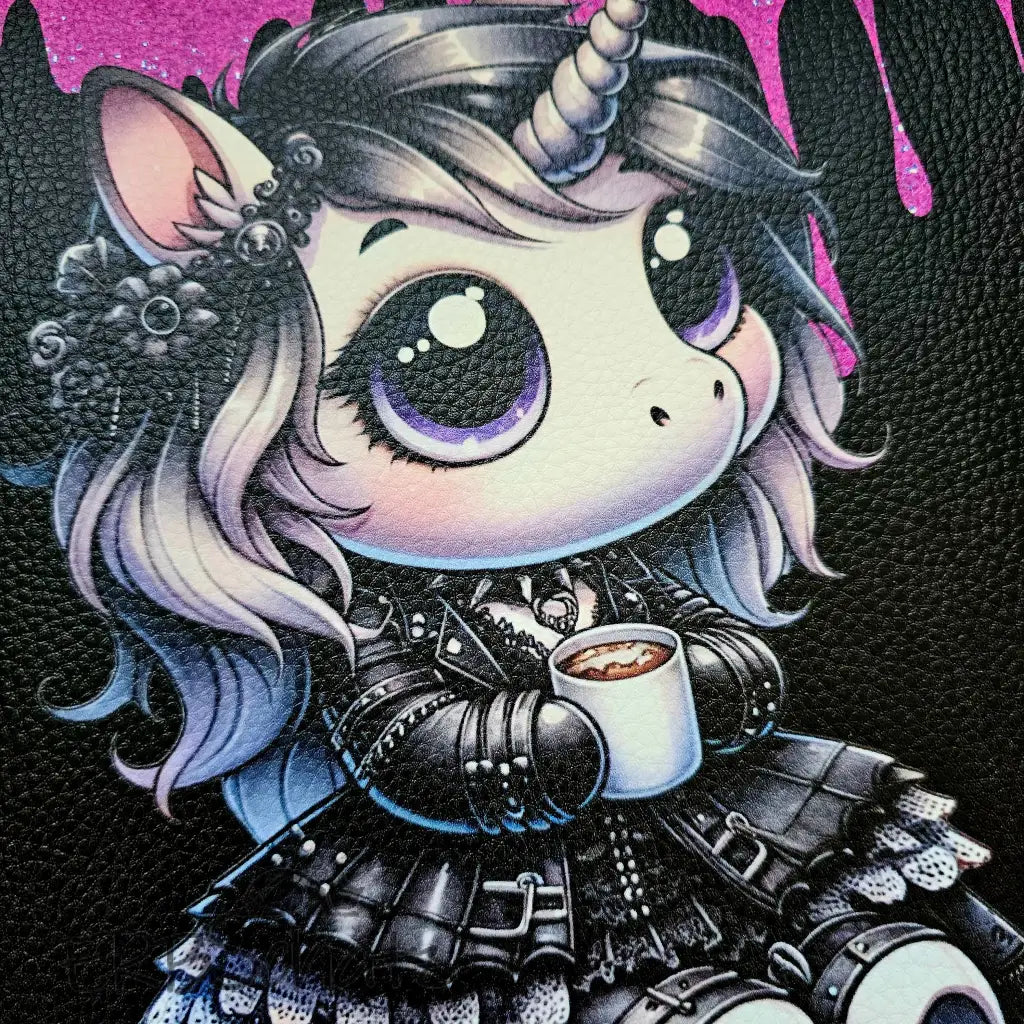 Kunstleder Panel Goth Unicorn 25x 25cm - P25