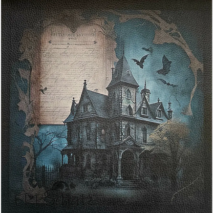 Kunstleder Panel Gothic Mansions (Auswahl) 30x 30cm